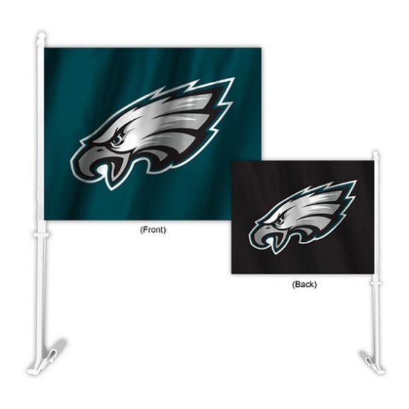 🏈🆕 PHILADELPHIA EAGLES DOUBLE SIDED CAR FLAG - HOME-AWAY DESIGN - NFL - MEN - Picture 1 of 3